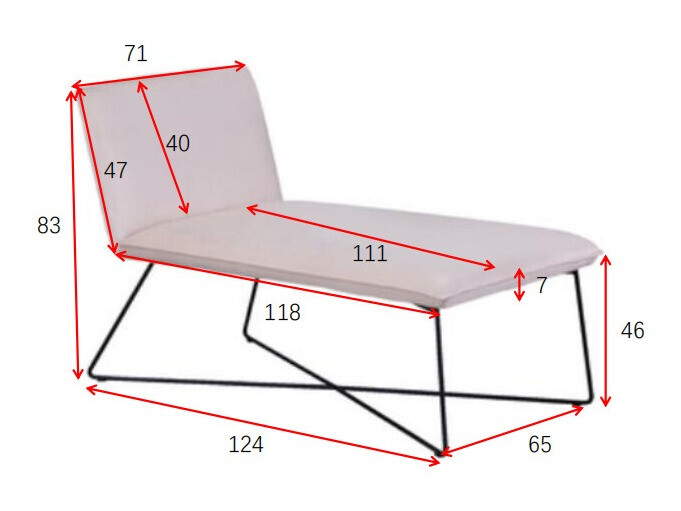 Chaise longue Dallas 3192