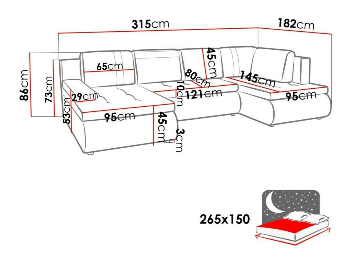 Sofá de canto Temple 116