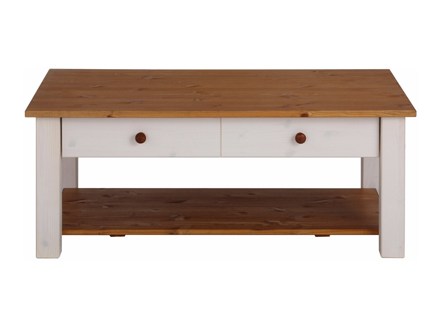 Mesa de centro Denton 754 (Branco + Carvalho de mel)