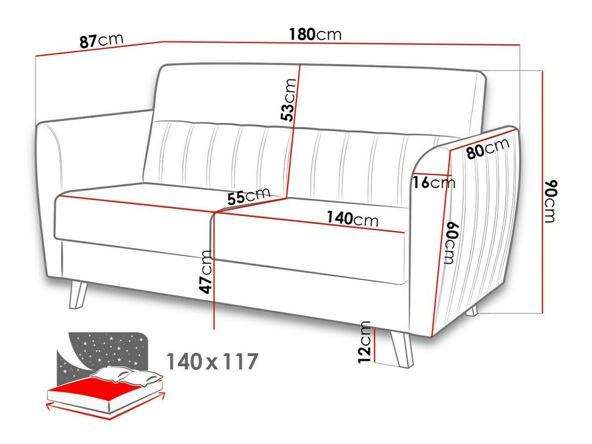 Sofá cama Columbus 139 (Kronos 04)