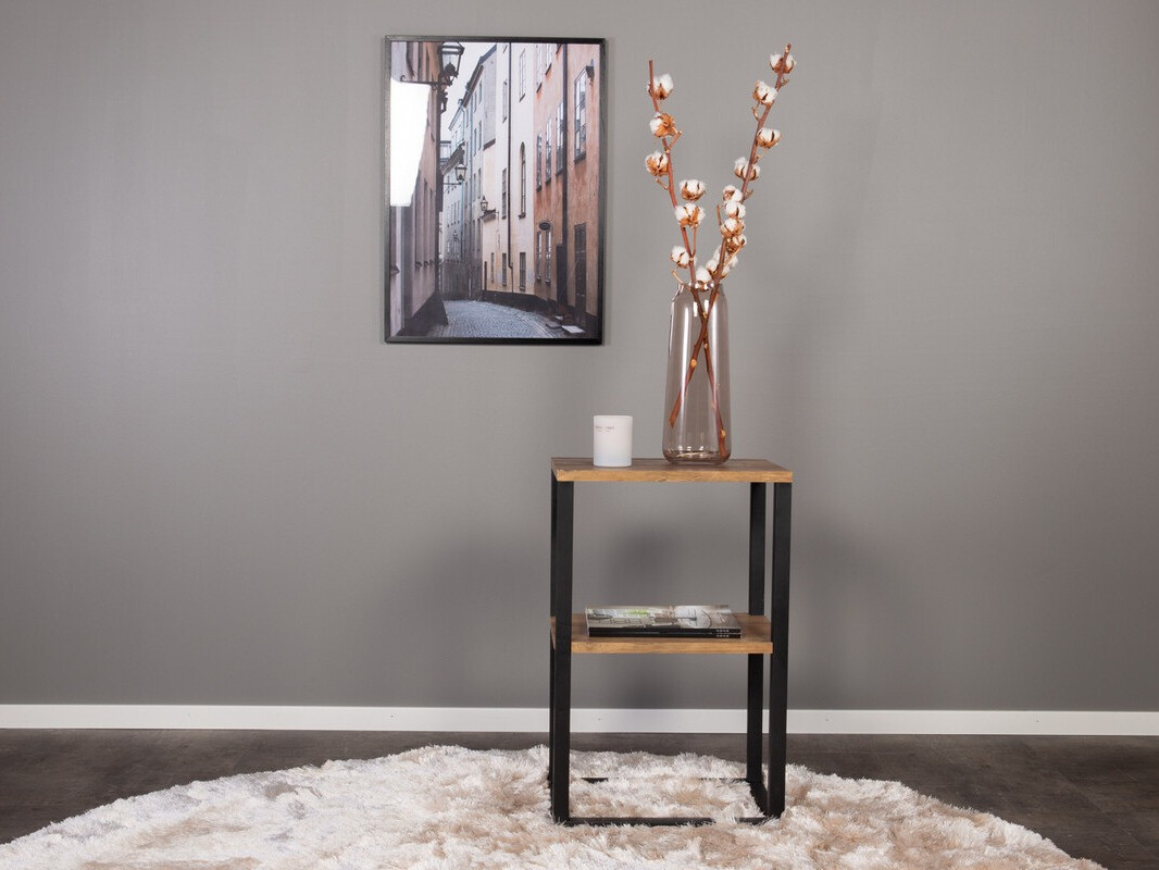 Mesa de apoio Dallas 3219 (Preto + Teca)