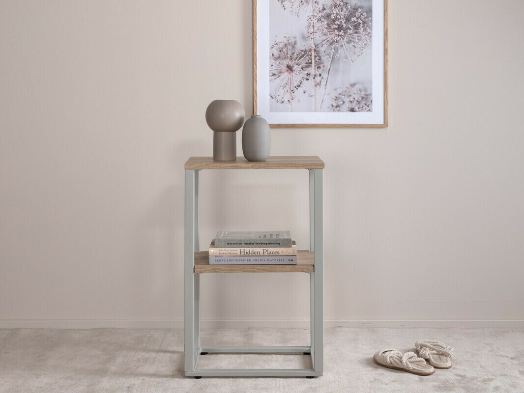 Mesa lateral Dallas 3219 (Cinzento + Castanho claro)