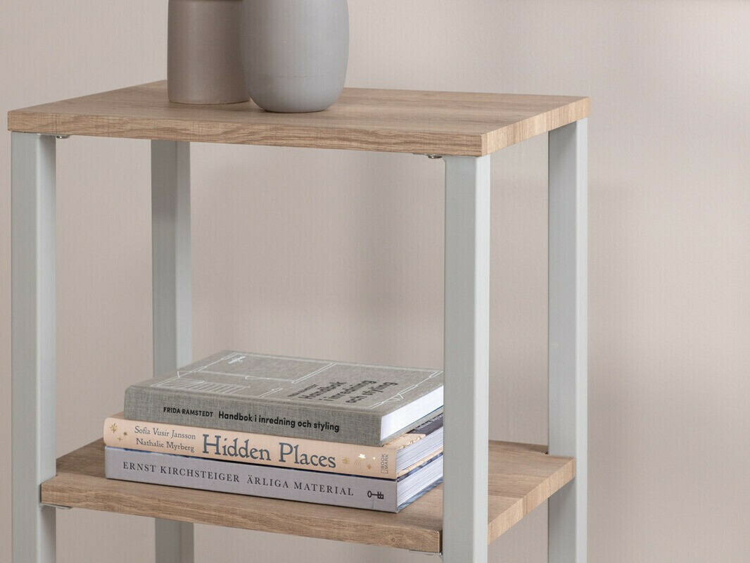 Mesa lateral Dallas 3219 (Cinzento + Castanho claro)