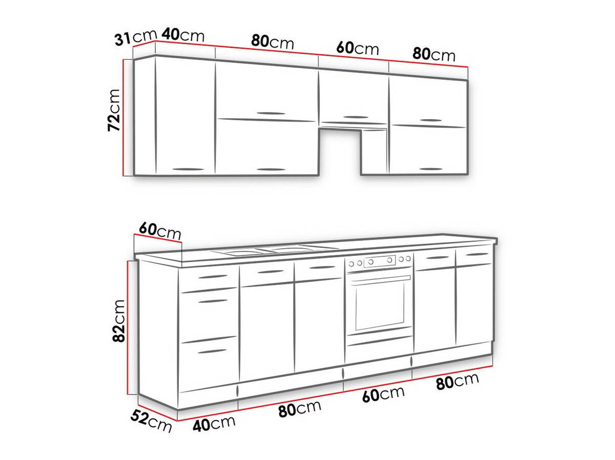 Conjunto de cozinha modular Wood White 138