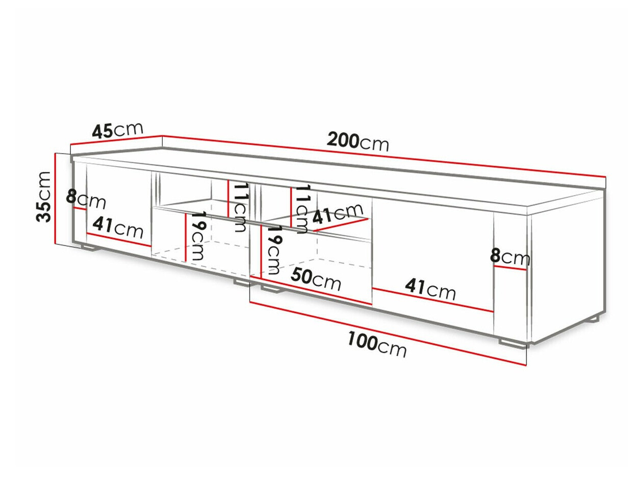 Móvel de TV Nashville 127 (Branco + Branco brilhante)