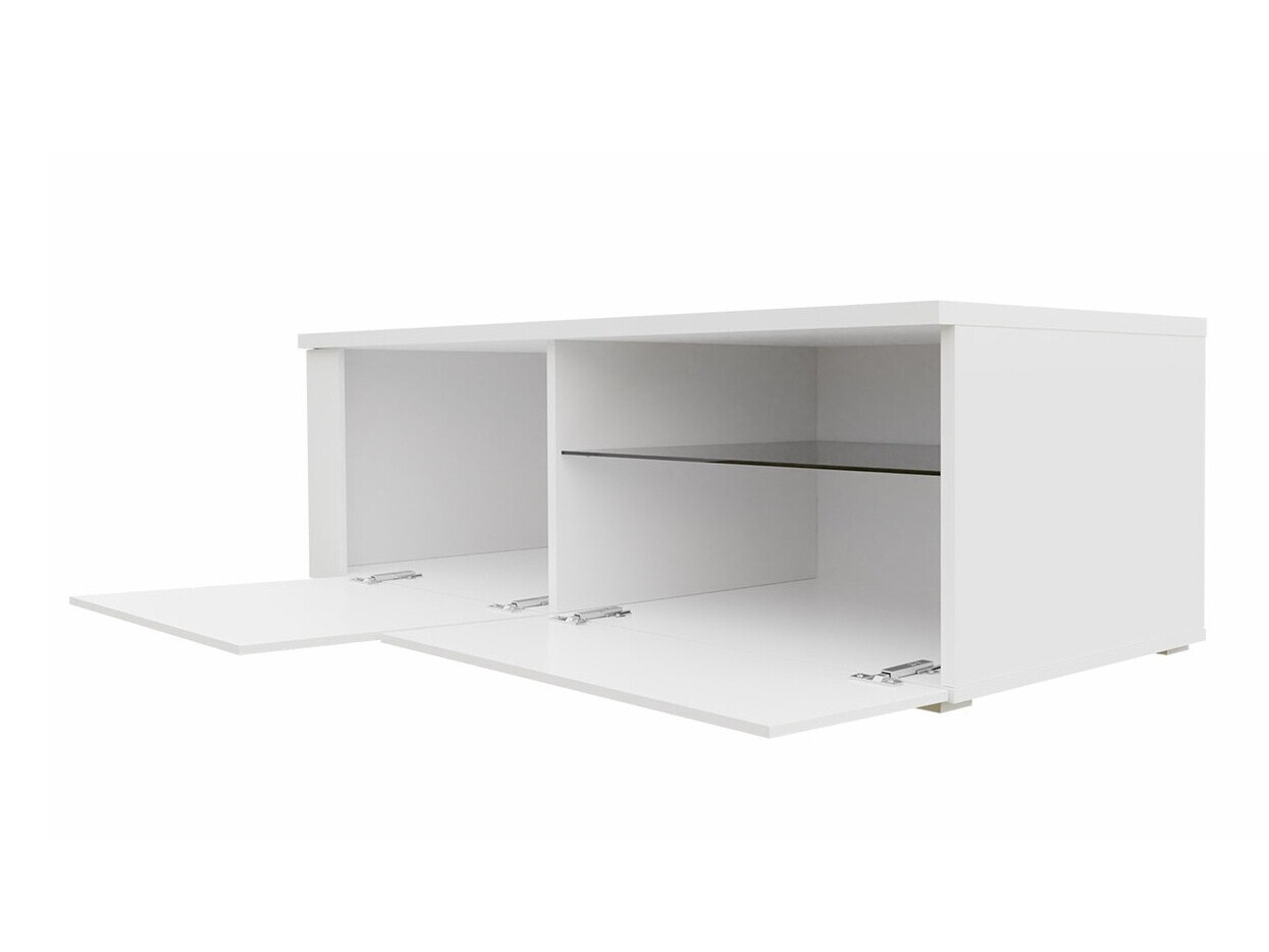 Móvel de TV Nashville 127 (Branco + Branco brilhante)