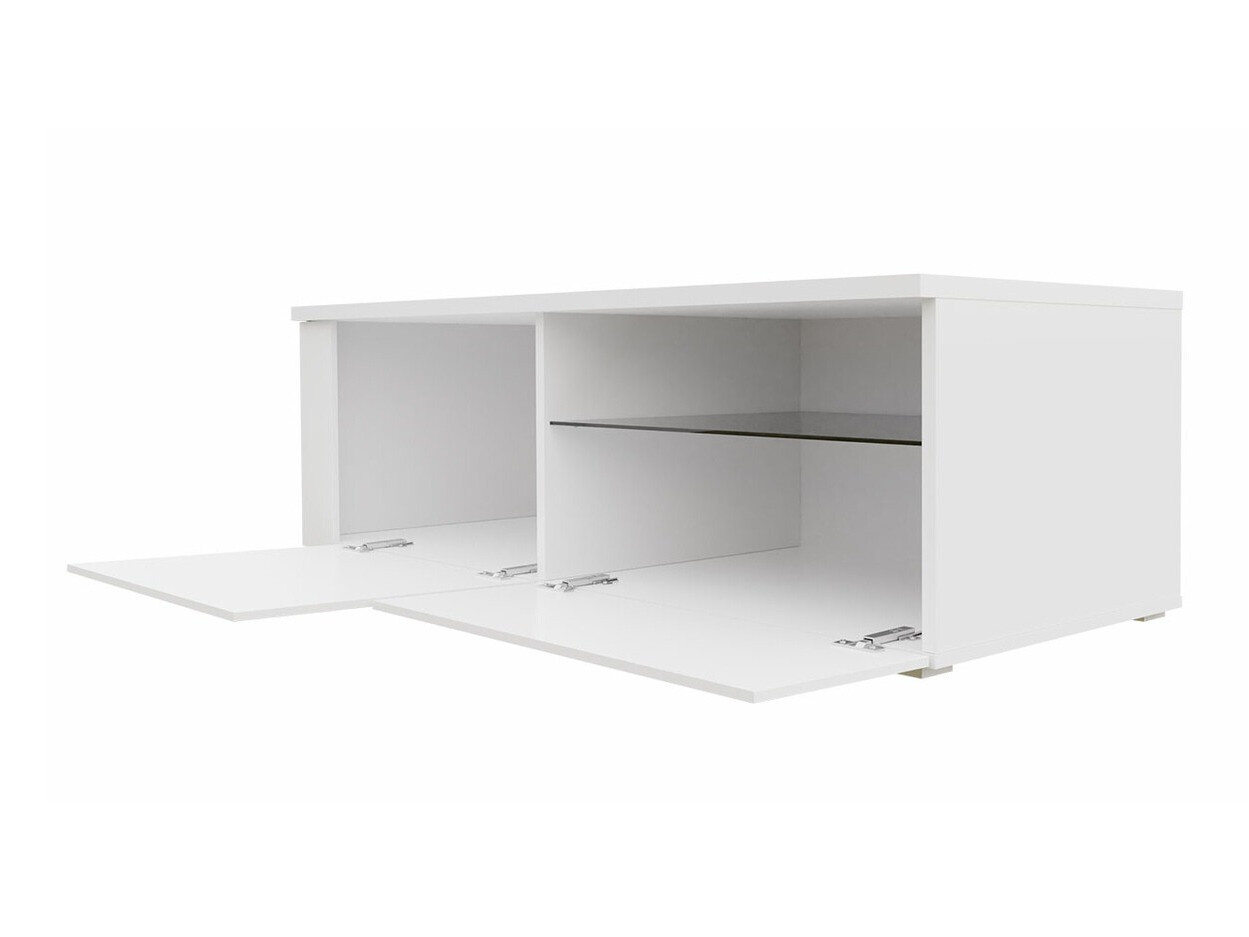 Móvel de TV Nashville 127 (Branco + Preto brilhante)