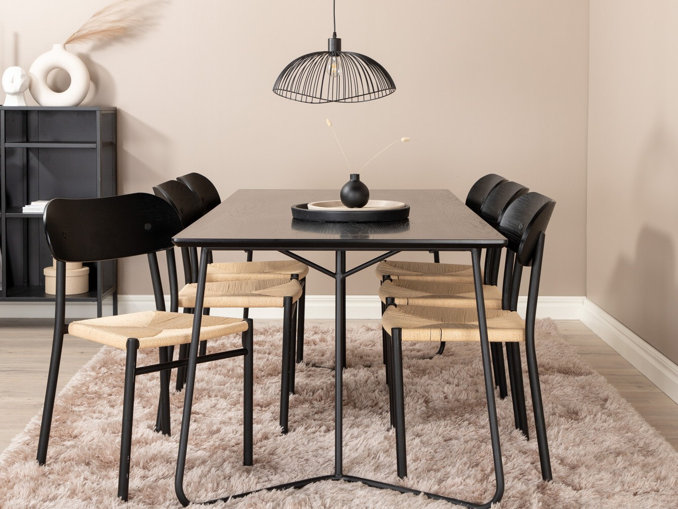 Conjunto para refeições Dallas 2716 (Preto + Castanho claro)