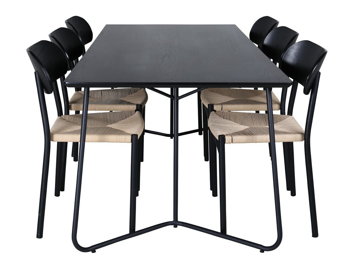 Conjunto para refeições Dallas 2716 (Preto + Castanho claro)