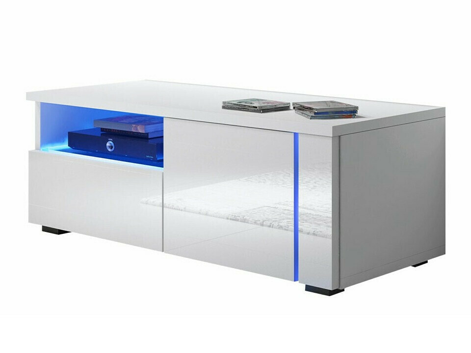 Móvel de TV Nashville 132 (Branco + Branco brilhante)