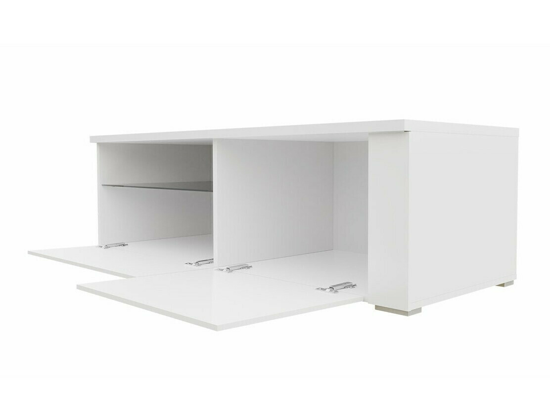 Móvel de TV Nashville 132 (Branco + Branco brilhante)