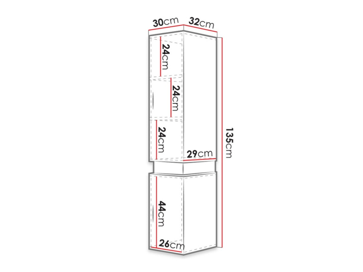 Armário montado na parede para casa de banho Hartford C106 (Carvalho wotan + Preto)