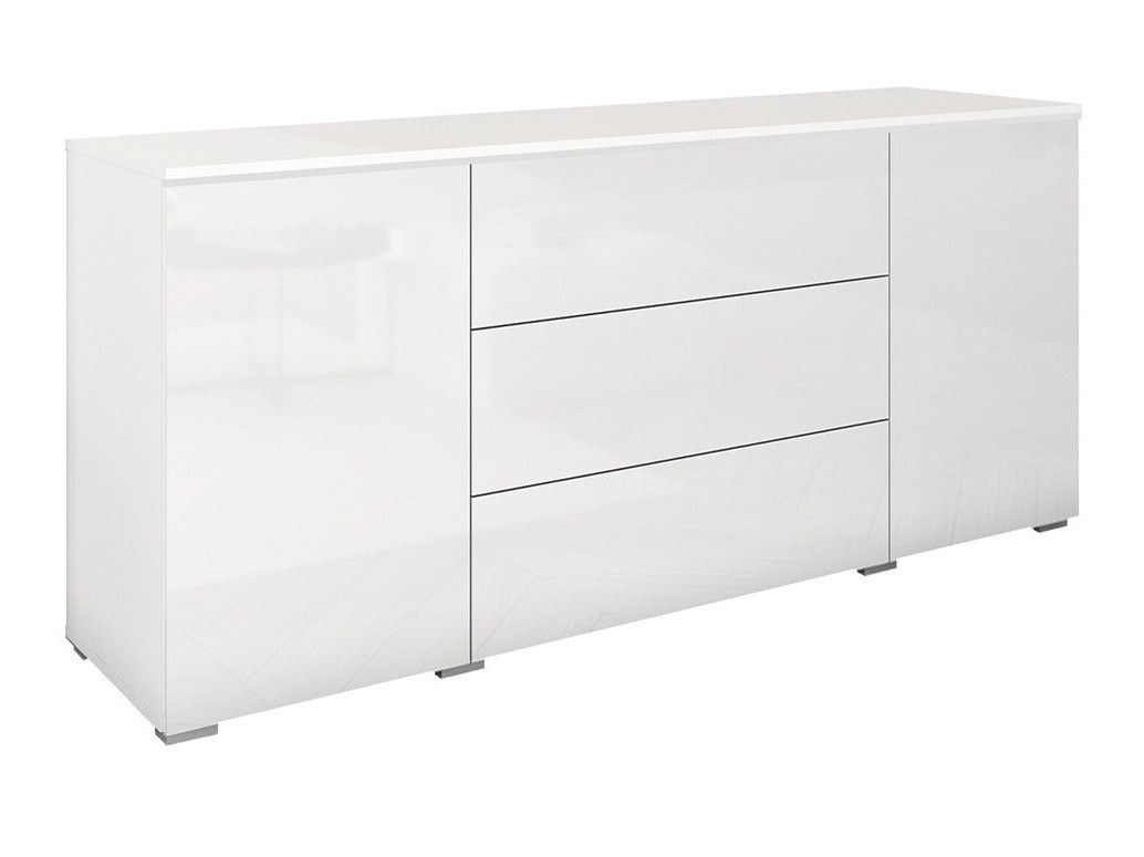 Cómoda Mirfivo 102 (Branco + Branco brilhante)