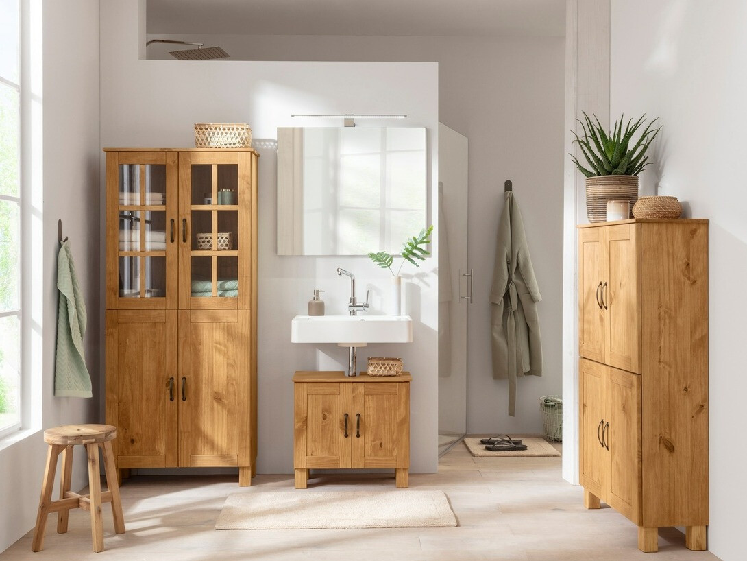 Armário colocado para casa de banho Ophlevu 100 (Pinheiro)