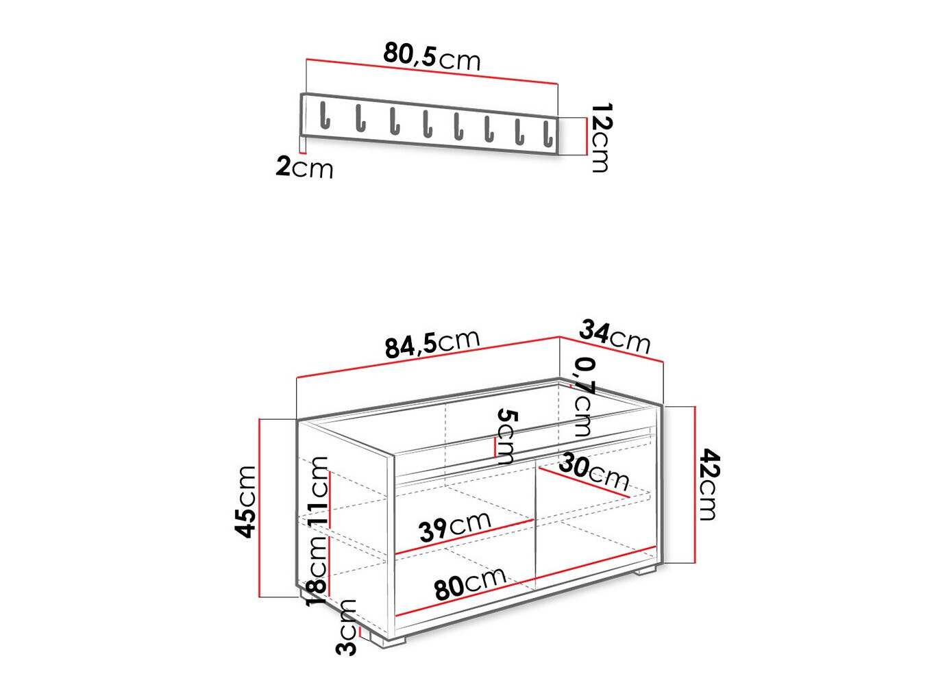Conjunto para corredor Comfivo Pinus III