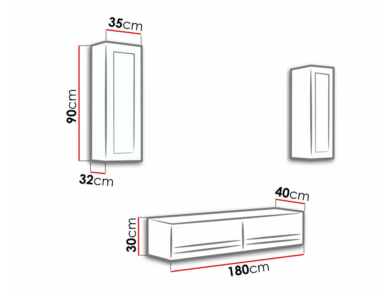 Conjunto para sala de estar Comfivo 211 (Branco + Branco brilhante)
