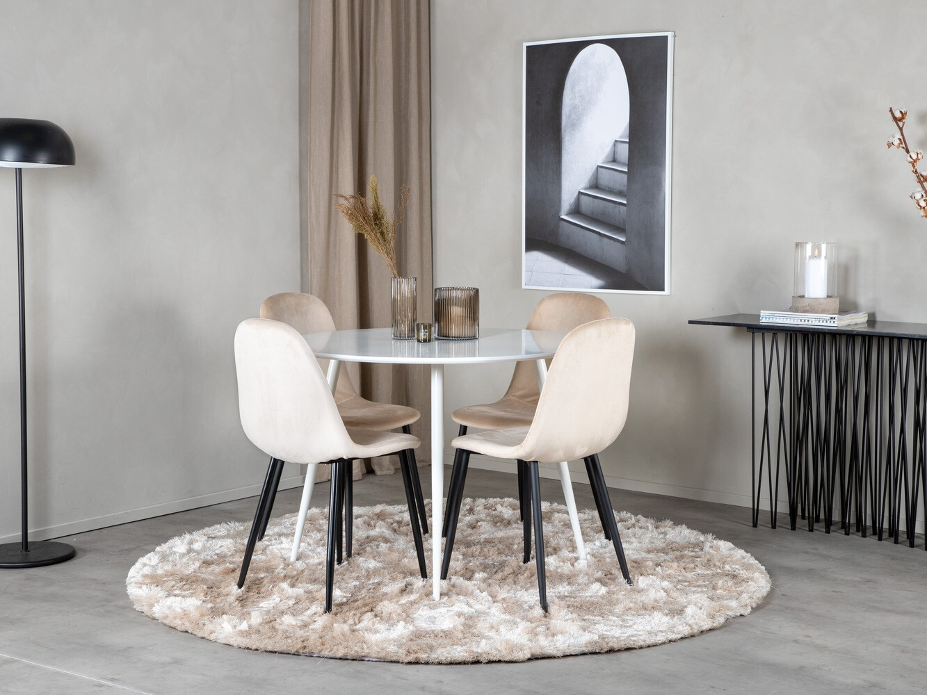 Conjunto para refeições Dallas 1581 (Creme + Preto)