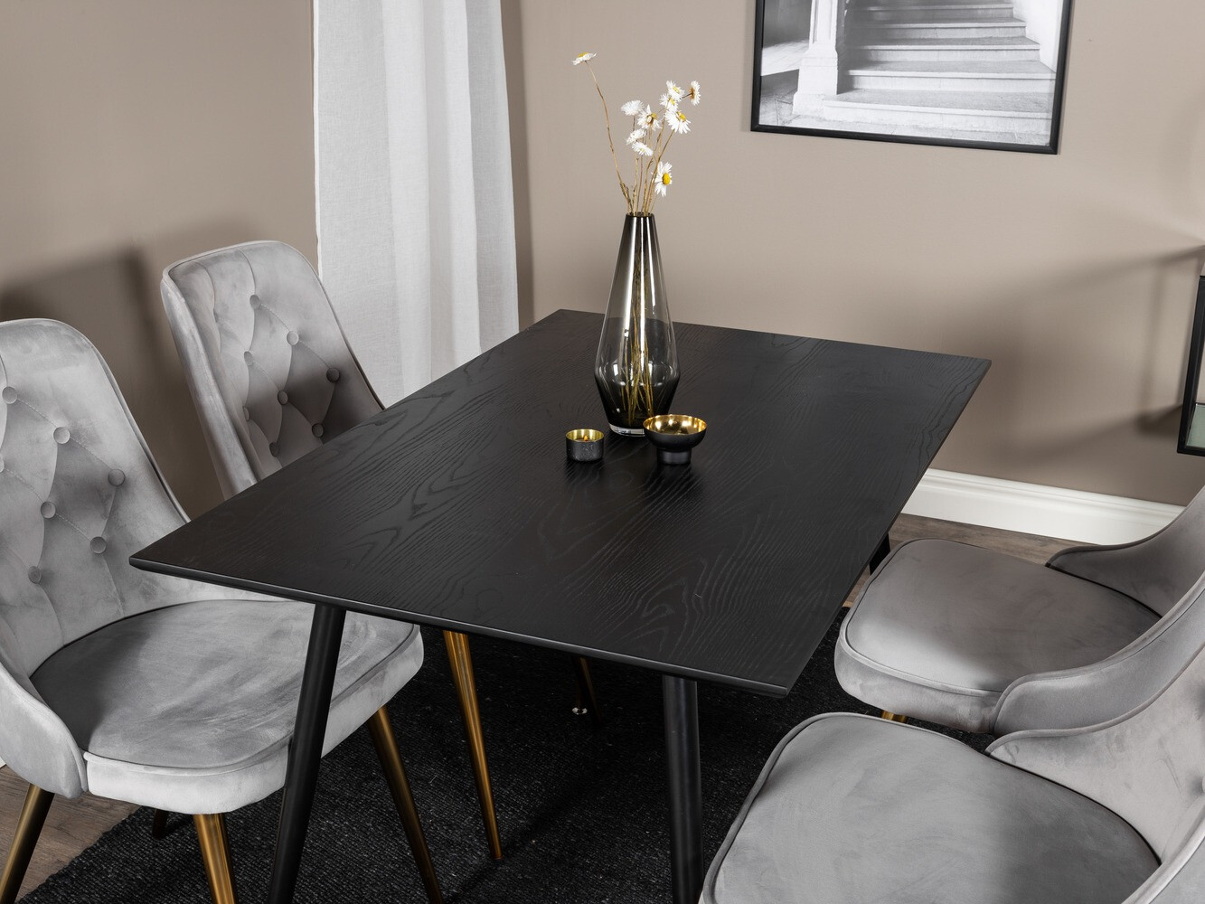 Conjunto para refeições Dallas 1673 (Cinzento + dourado)