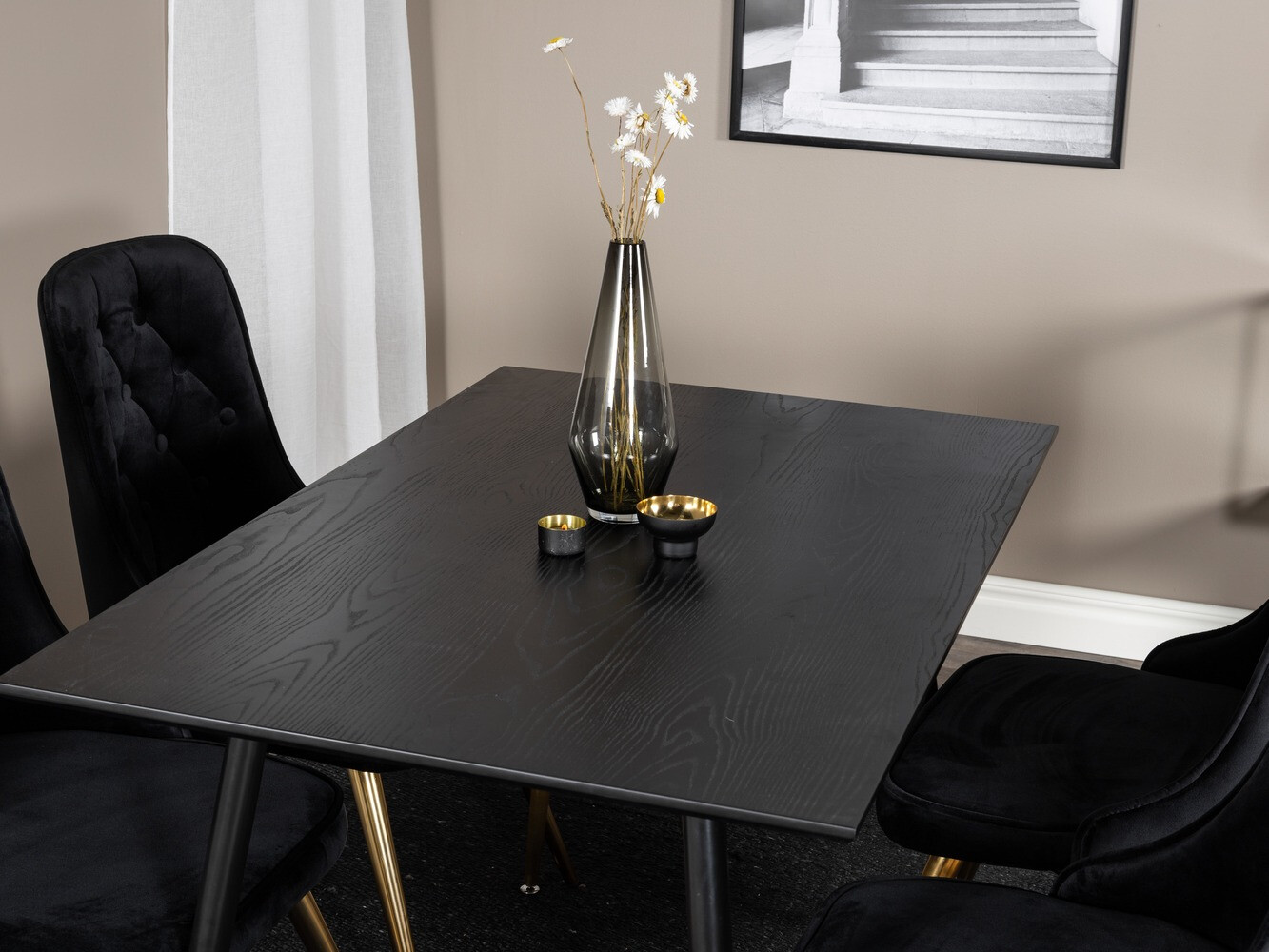 Conjunto para refeições Dallas 1673 (Preto + dourado)