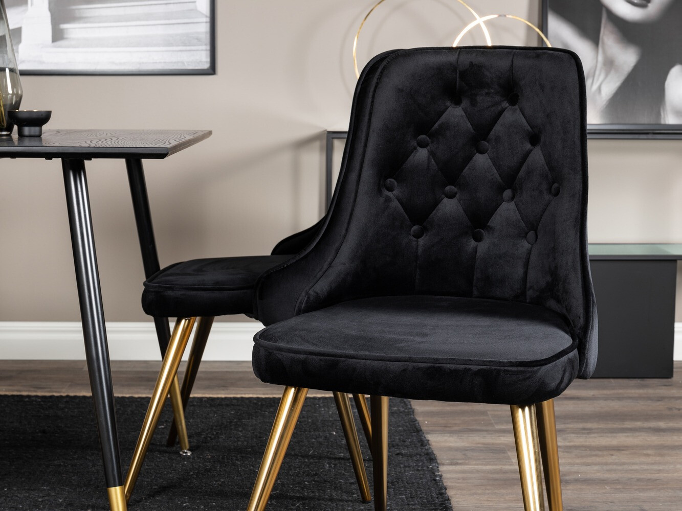 Conjunto para refeições Dallas 1673 (Preto + dourado)