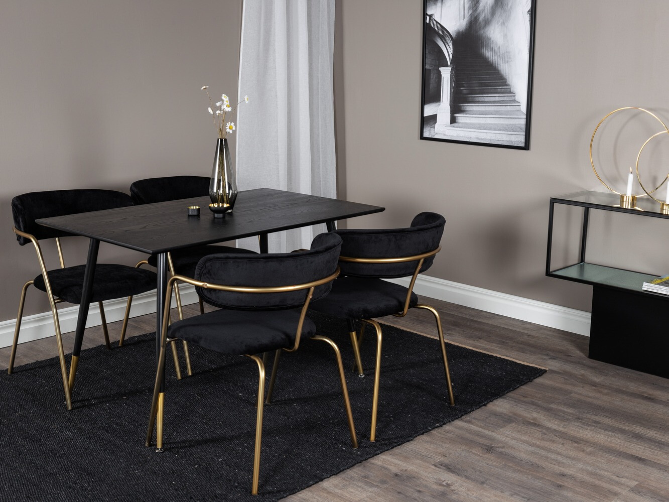 Conjunto para refeições Dallas 1694 (Preto + Dourado)