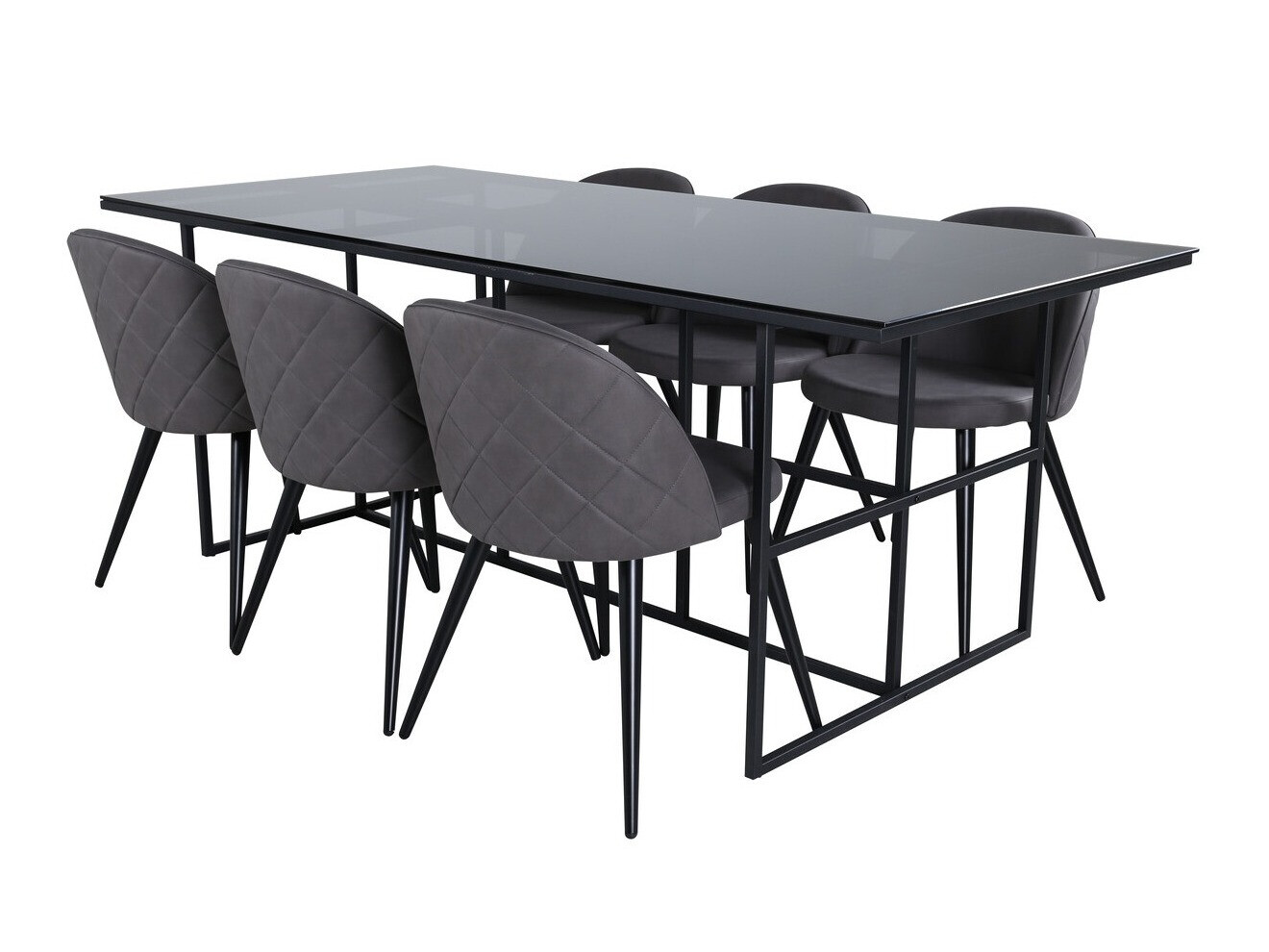 Conjunto para refeições Dallas 3042 (Cinzento escuro + Preto)