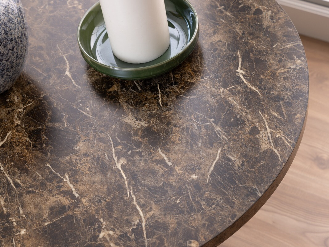 Mesa para revistas Norsica 321 (Mármore marrom + Preto)