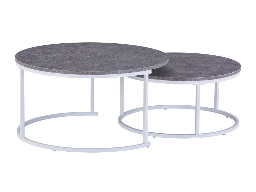Conjunto de mesa de centro Charleston 110 (Cinzento + Branco)