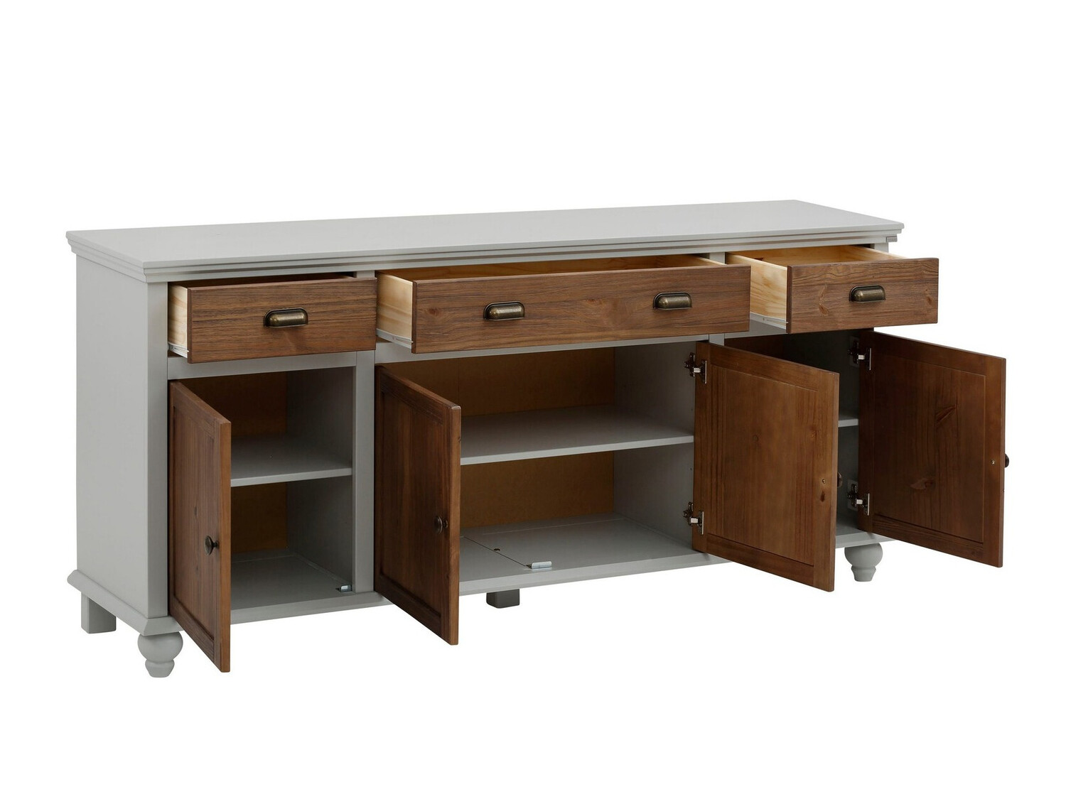Cómoda Tivmeri 102 (Cinzento + Castanho)