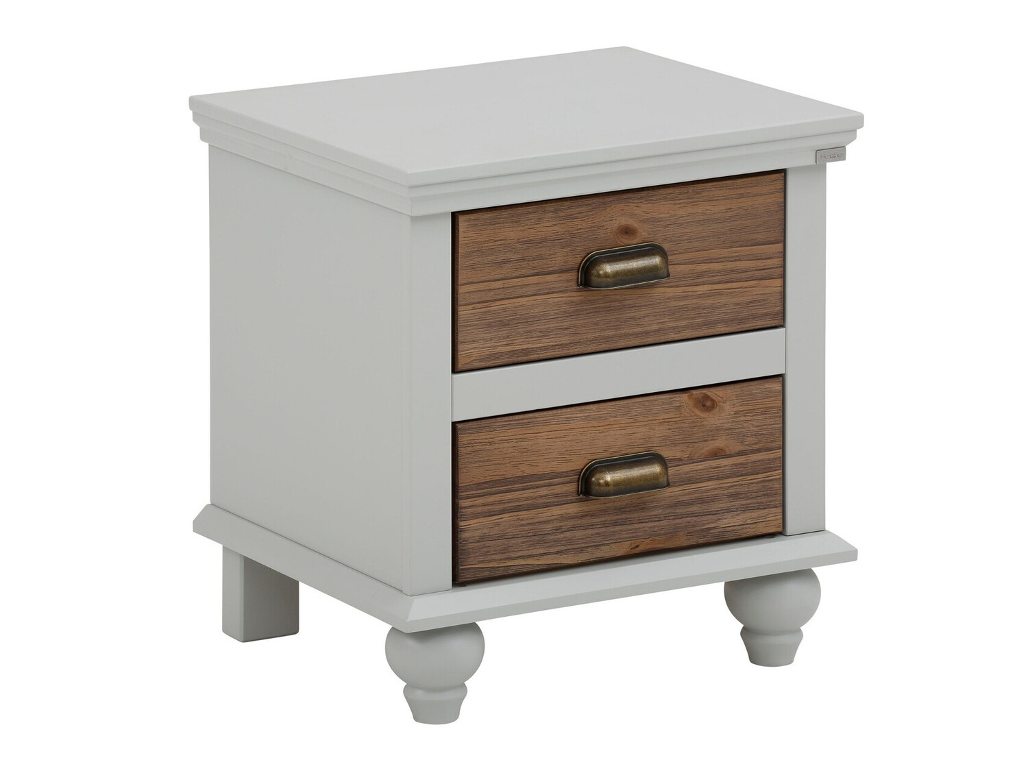 Mesa de cabeceira Tivmeri 101 (Cinzento + Castanho)