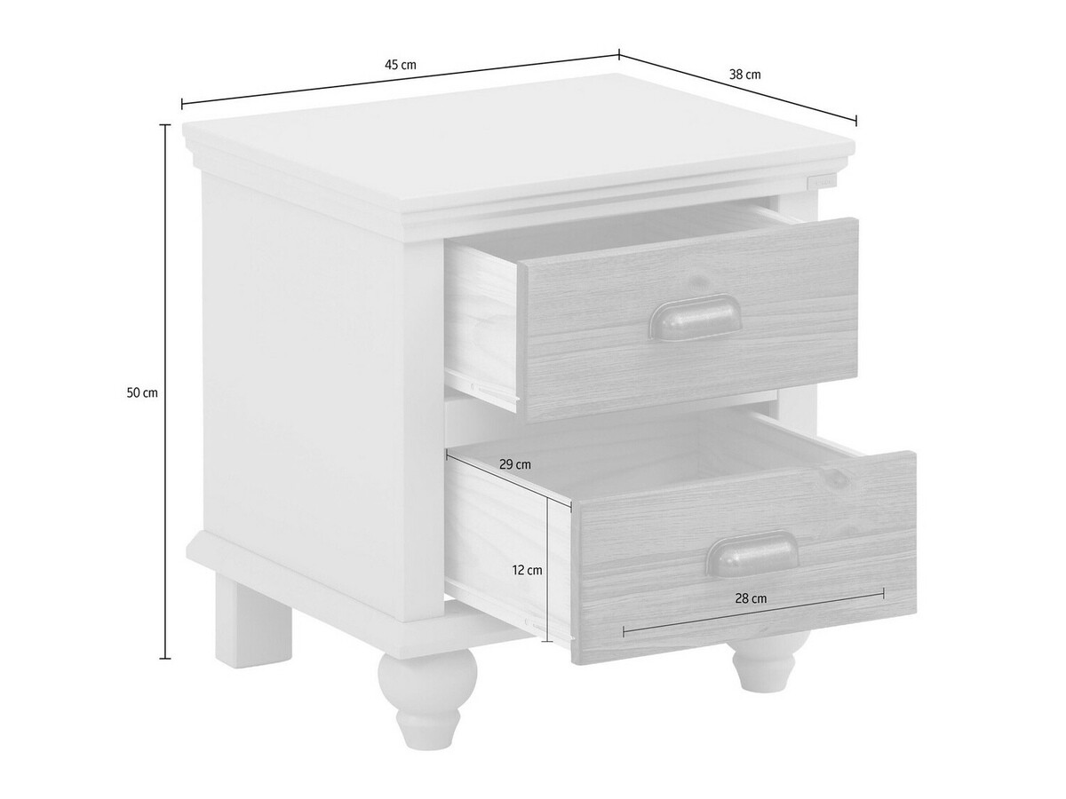 Mesa de cabeceira Tivmeri 101 (Cinzento + Castanho)