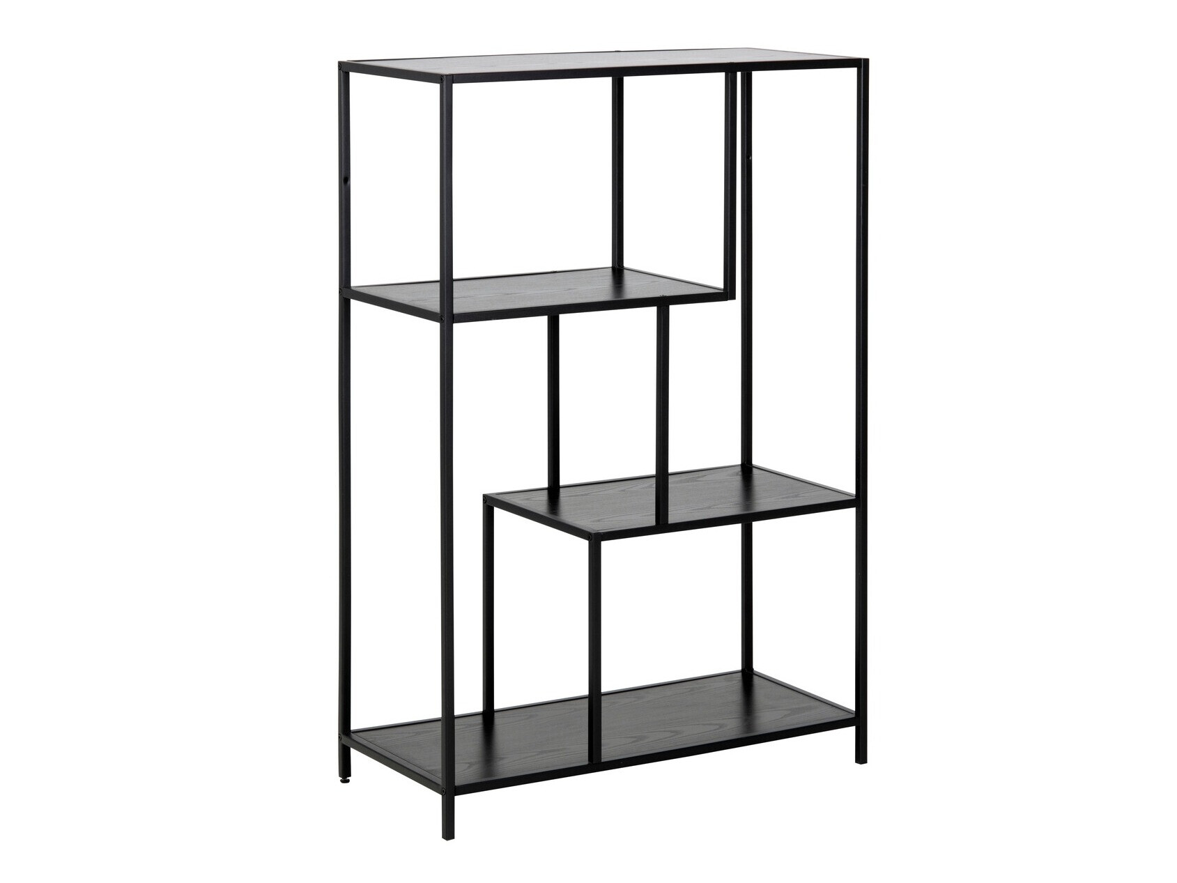 Estante Norsica Sevferi 103 (Cinza preta + Preto)