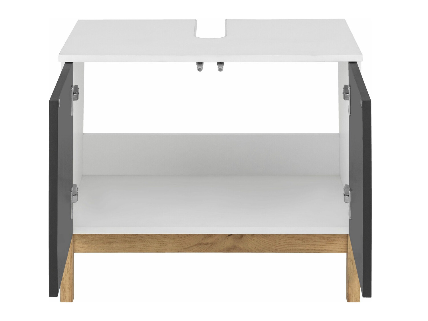 Armário com lavatório de apoio próprio para casa de banho Tolcami 101 (Branco + Cinzento)