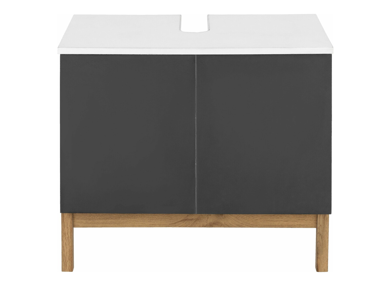 Armário com lavatório de apoio próprio para casa de banho Tolcami 101 (Branco + Cinzento)