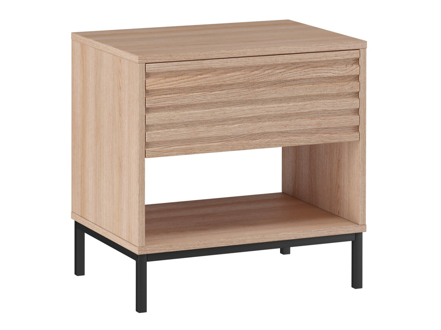 Mesa de cabeceira Denton 845 (Preto + Carvalho)