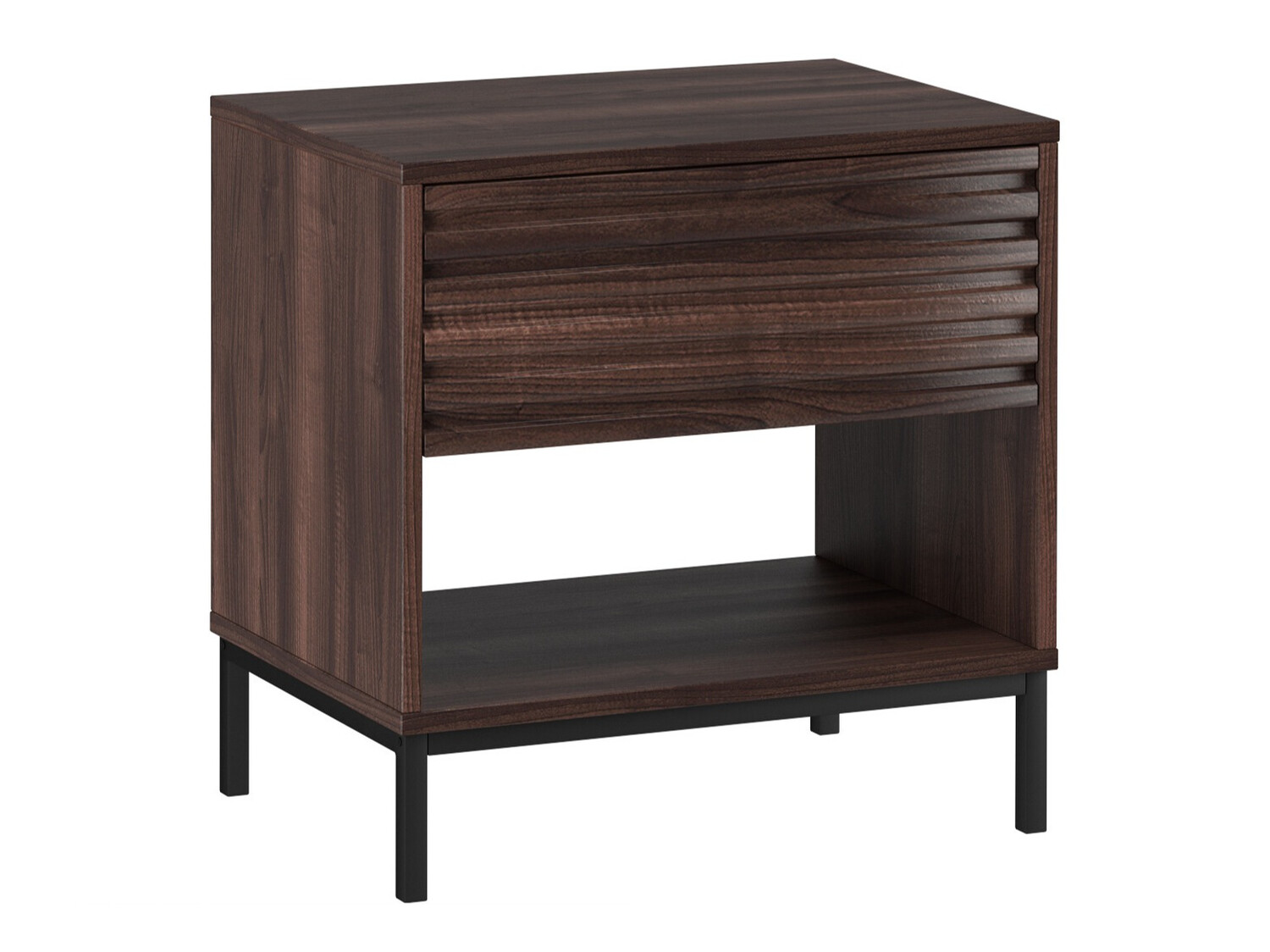 Mesa de cabeceira Denton 845 (Preto + Noz)