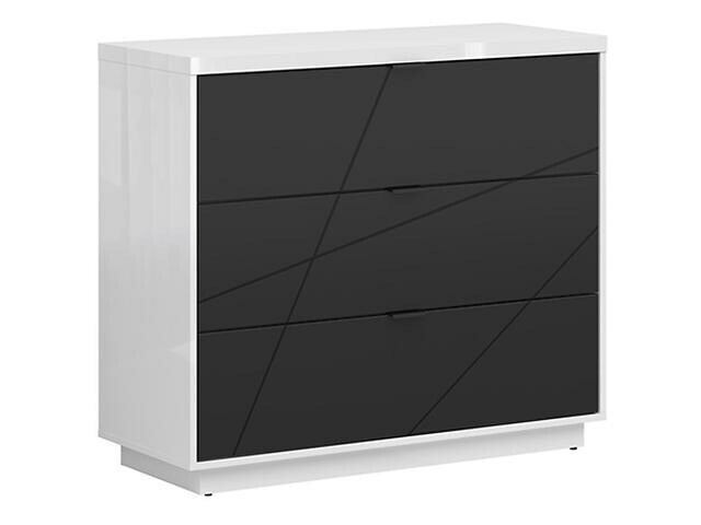 Cómoda Fivale 118 (Branco brilhante + Preto matte)