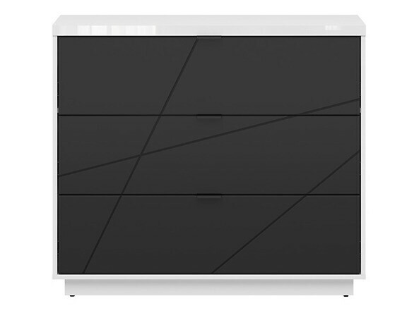Cómoda Fivale 118 (Branco brilhante + Preto matte)