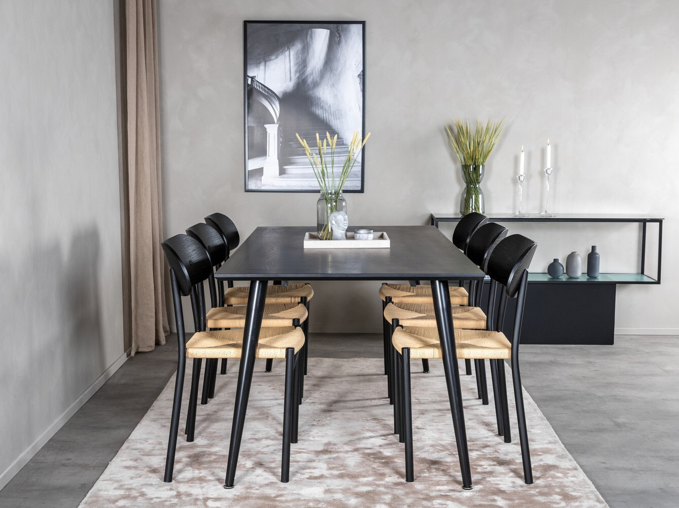 Conjunto para refeições Dallas 2574 (Preto + Castanho)