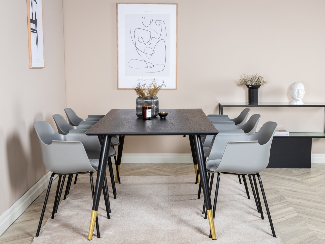 Conjunto para refeições Dallas 2585 (Preto + Latão)