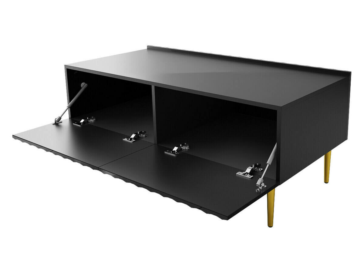 Conjunto para sala de estar Merced B131 (Preto brilhante + Preto)