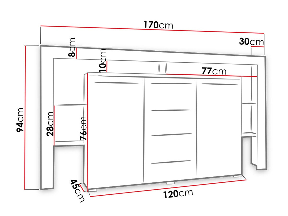 Cómoda Aestas (Branco + Preto brilhante)