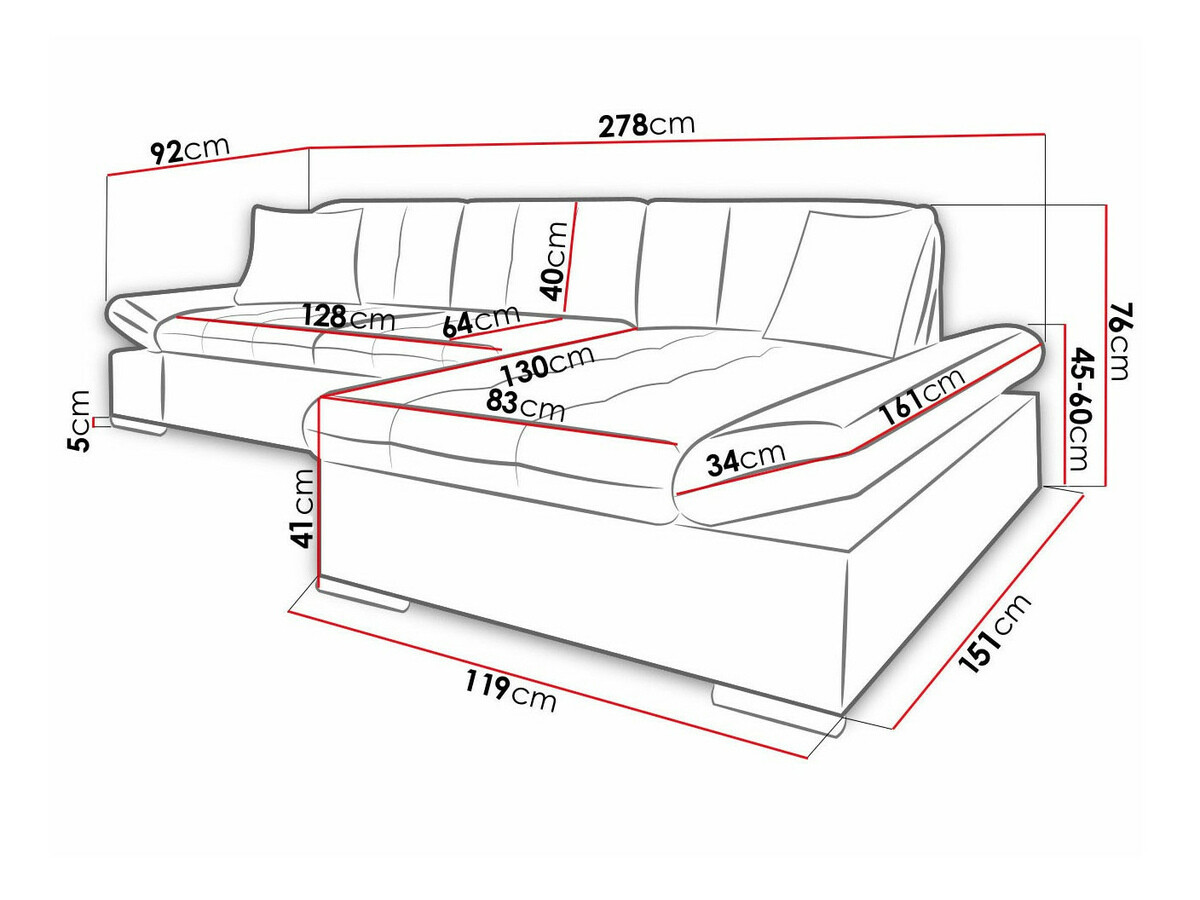 Sofá de canto Comfivo 219 (Otusso 23 + Sorriso 04 + Modello 02)