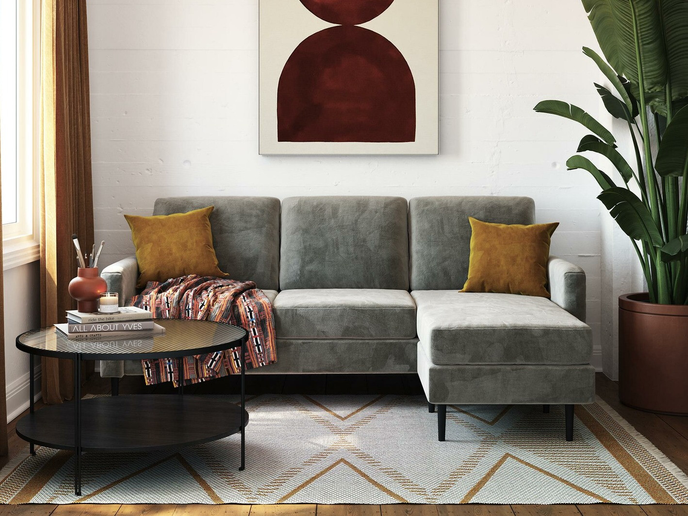 Conjunto de mobiliário com estofo Tulsa 422 (Cinzento claro)