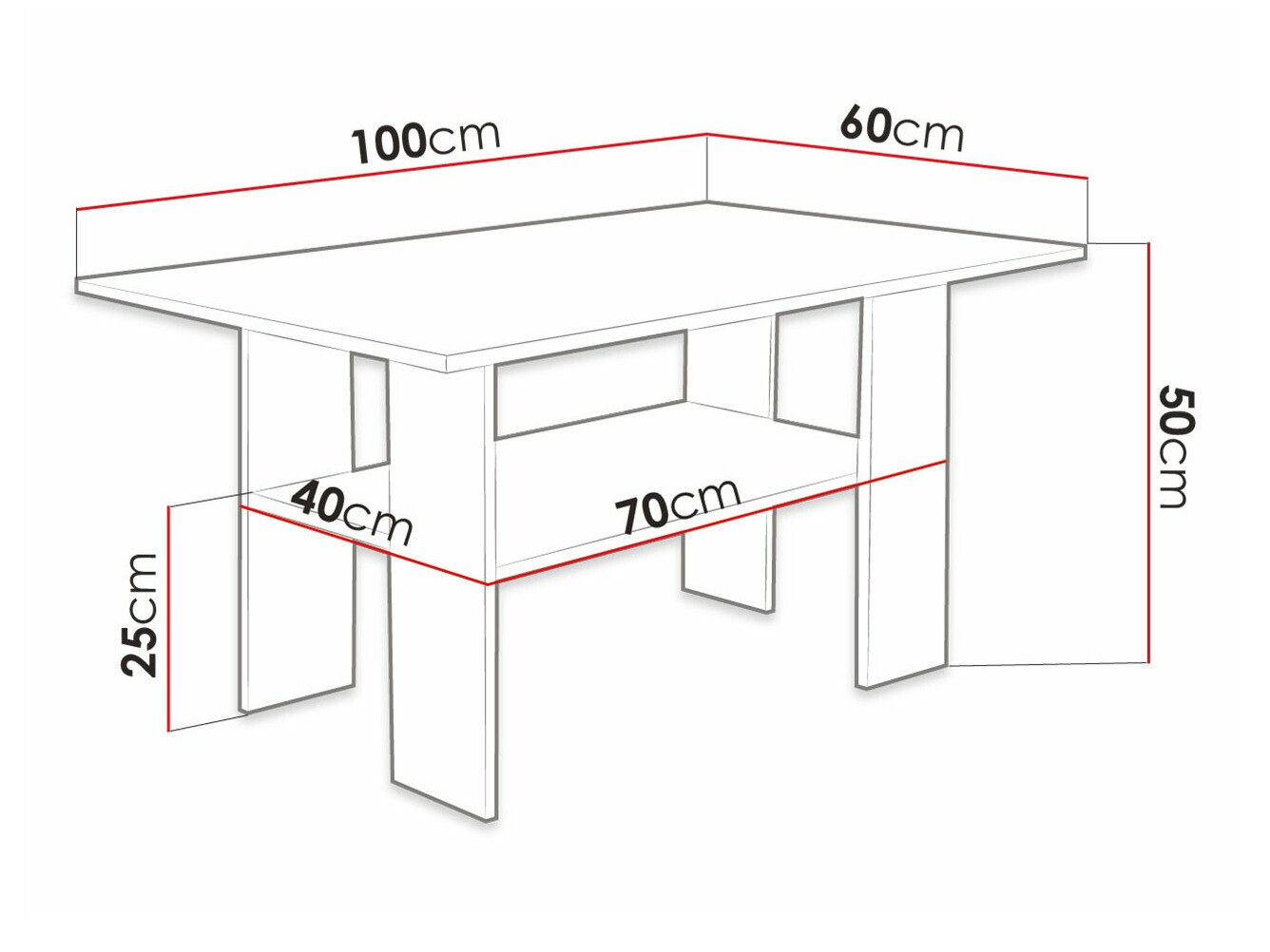 Mesa de centro Reading 101 (Preto + Craft carvalho)