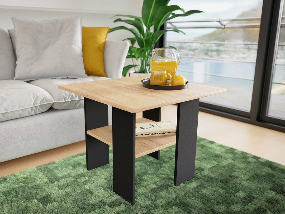 Mesa de centro Reading 102 (Preto + Craft carvalho)