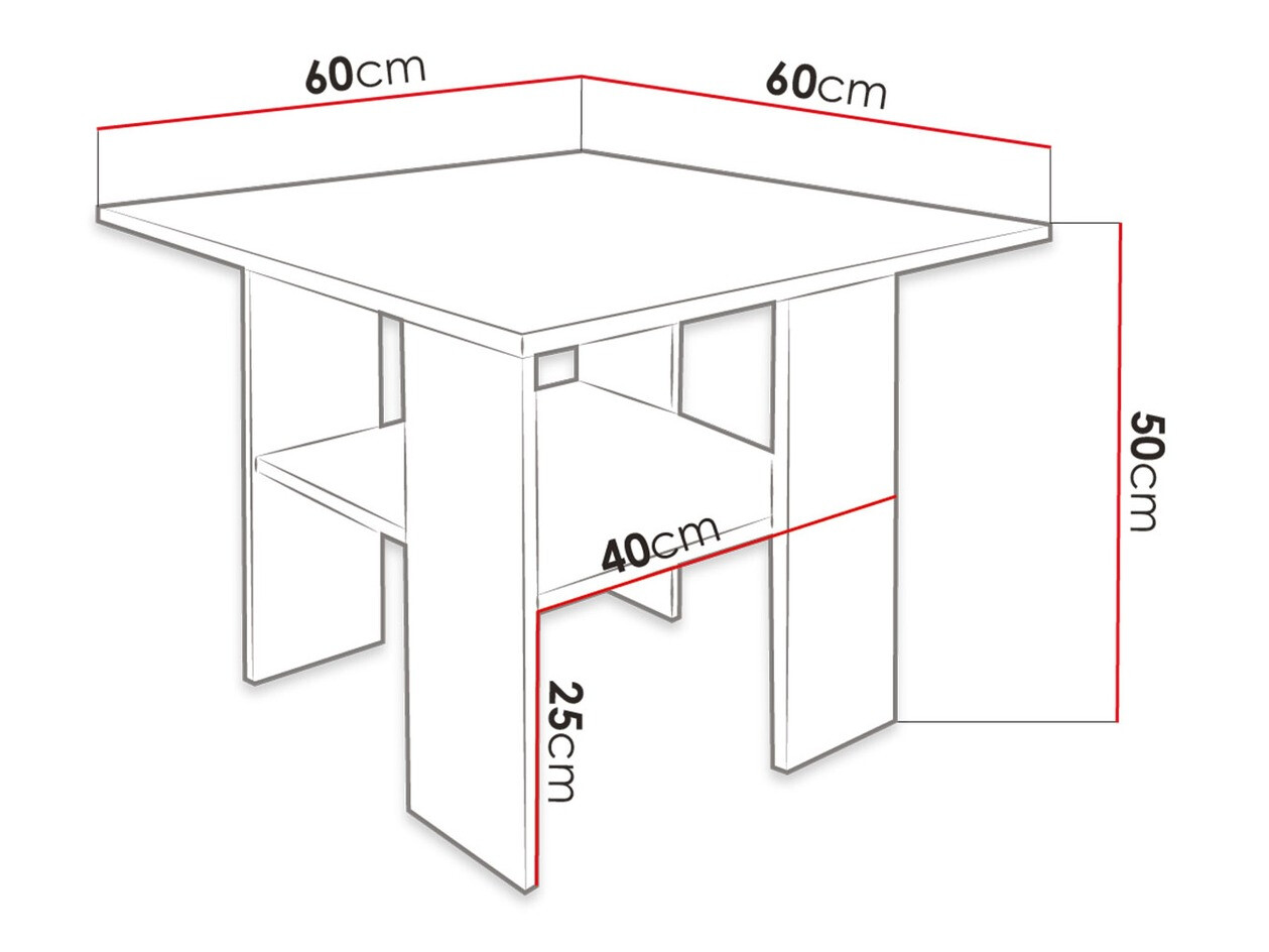 Mesa de centro Reading 102 (Preto + Craft carvalho)