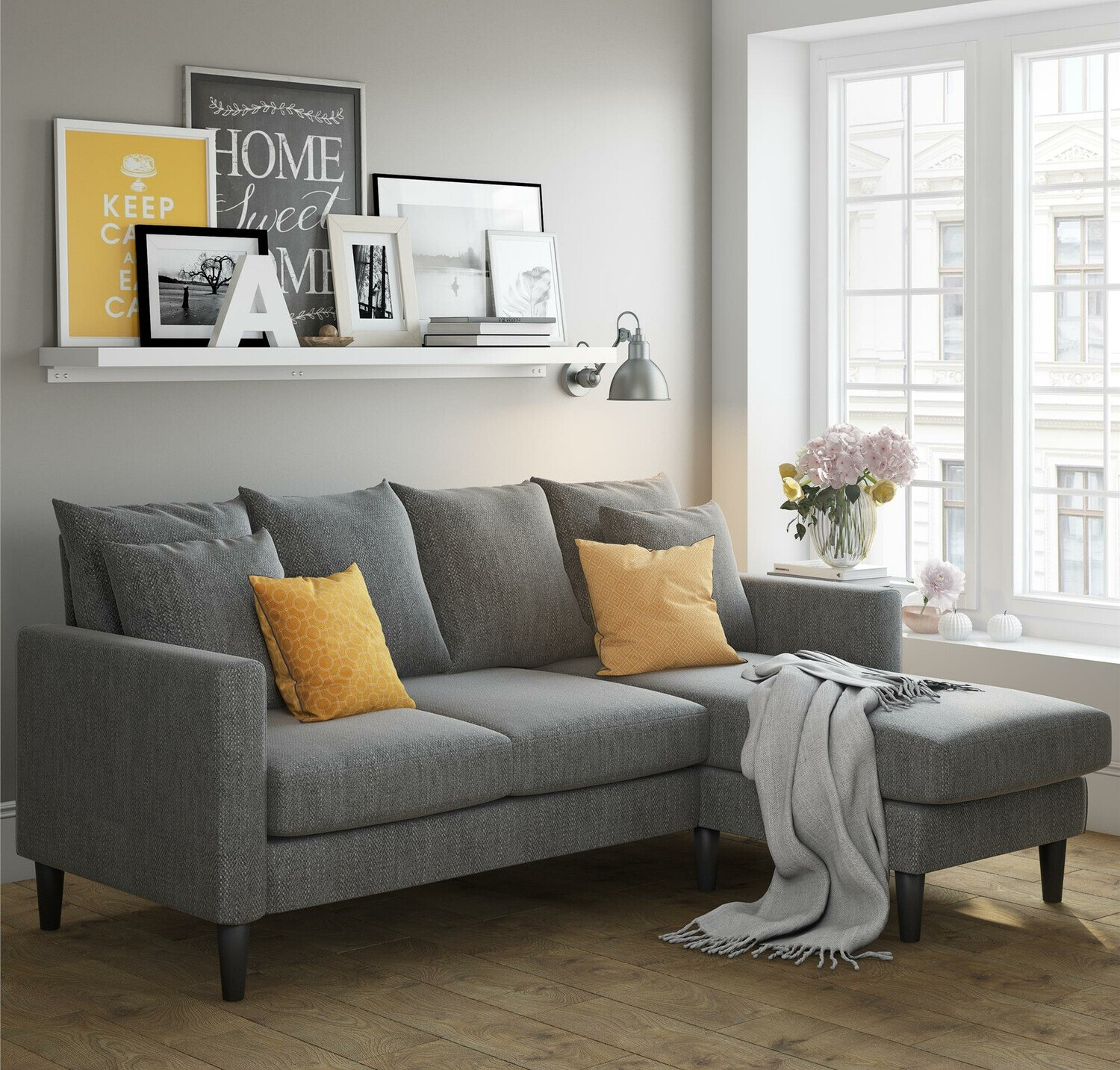 Sofá de canto Tulsa 440 (Cinzento)