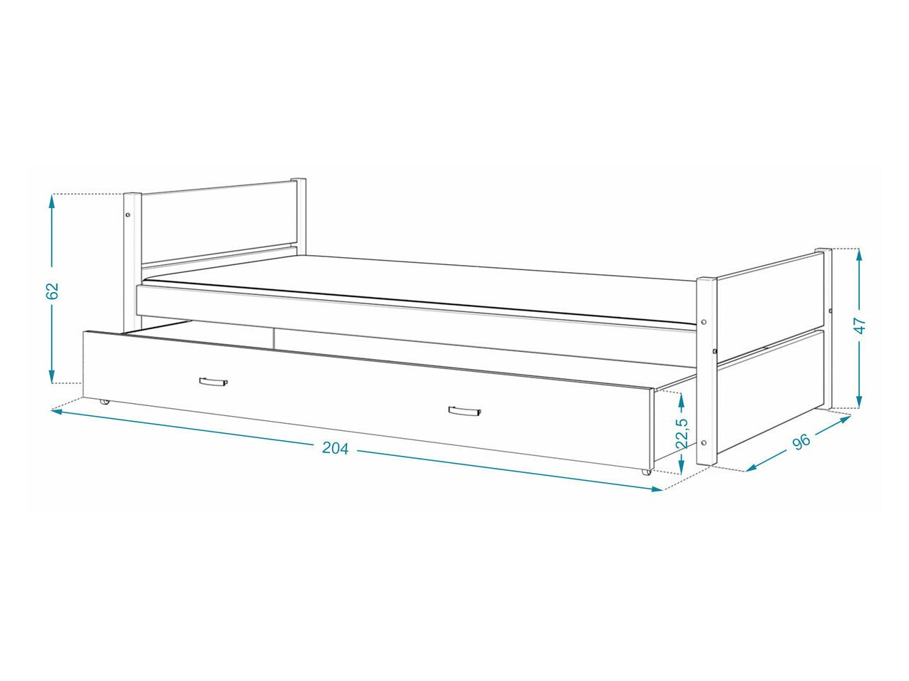 Cama Aurora 176 (Cinzento)