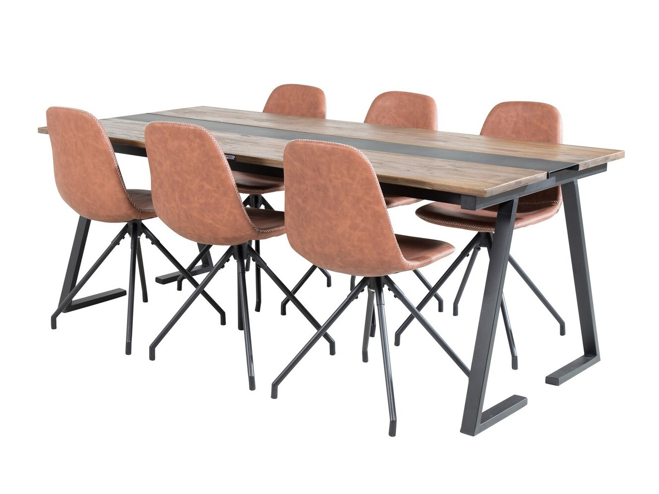 Conjunto para refeições Dallas 1938 (Preto + Castanho)